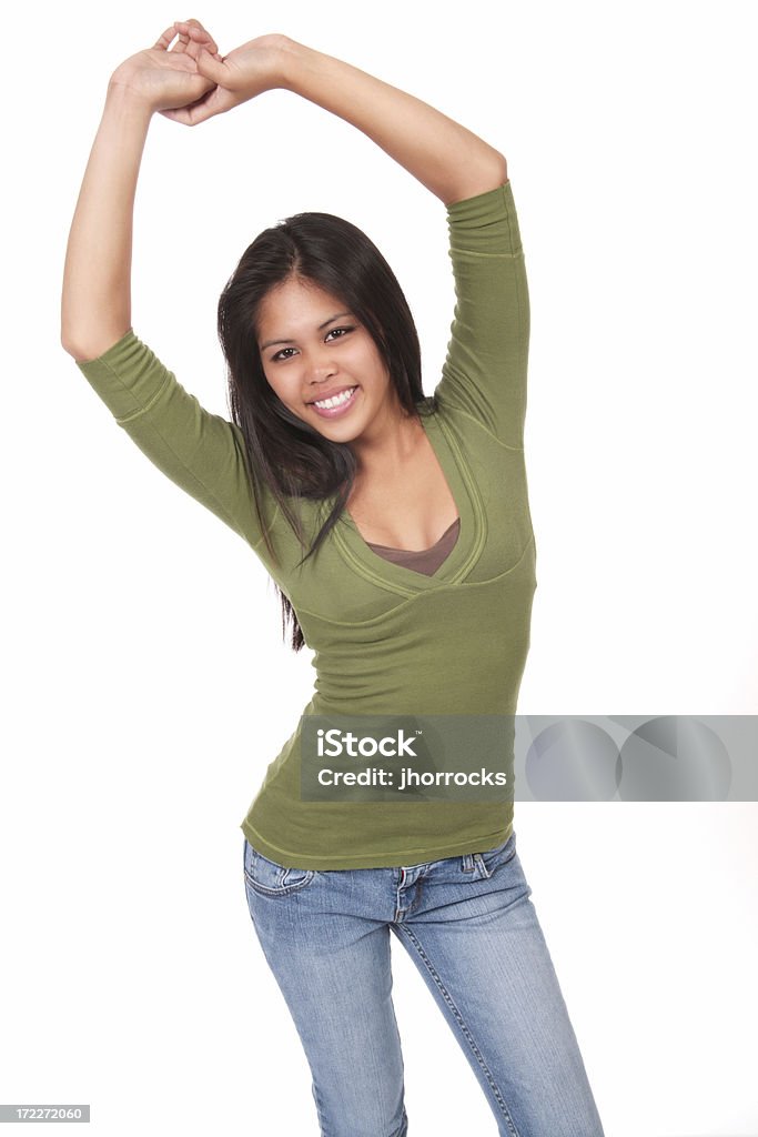 Menina Casual na Verde - Foto de stock de 20 Anos royalty-free