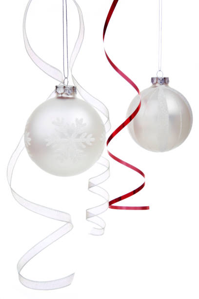 curly christmas bauble (xl - ribbon curled up hanging christmas photos et images de collection