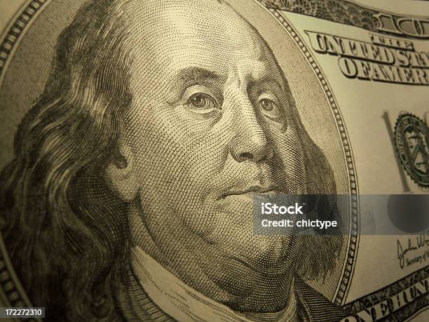 Zbliżenie Na Benjamin Franklin - zdjęcia stockowe i więcej obrazów Banknot - Banknot, Banknot USA, Benjamin Franklin