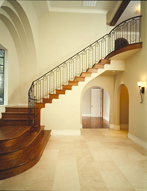 Elegant Residential Stairway stock photo