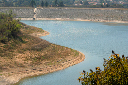A water reservoir that is low on water.similar shot: