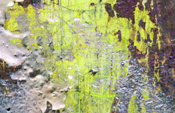 istock Cracked and peeling paint on concrete wall textures in high resolution 1722729791