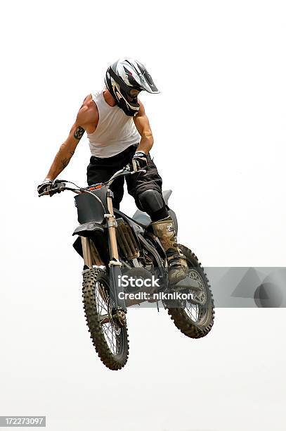 Photo libre de droit de Airborne Moto banque d'images et plus d'images libres de droit de Motocross - Motocross, Activité de loisirs, Big air