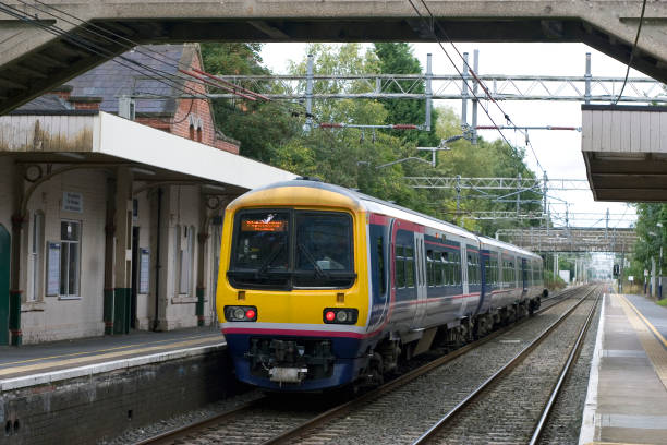 istock Yellow train in commuter railway station 172274074