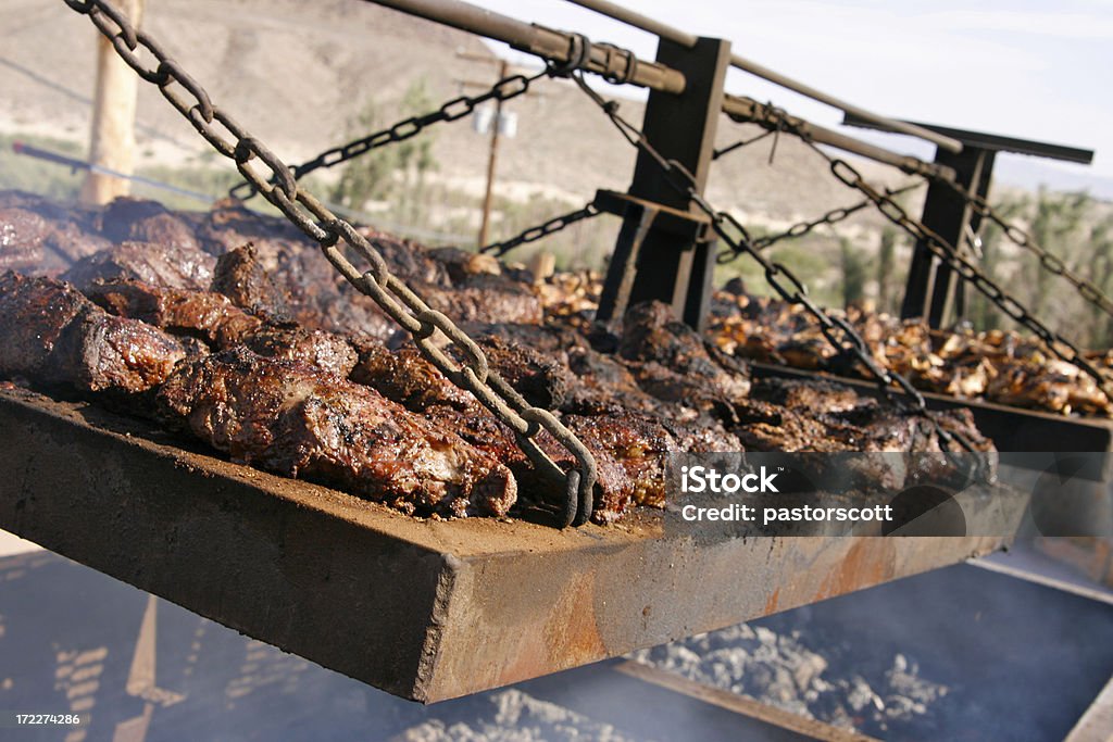Mesquite Grills Series Large mesquite grills cook large quantities of tri tip beef and chicken Banquet Stock Photo