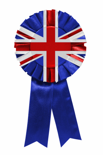 UK ribbon isolated on white.