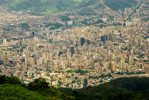 City view of Caracas City from top of a mountain