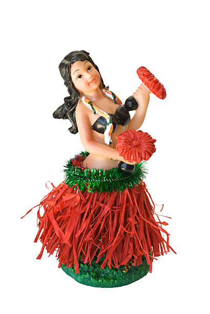 フラダンサー人形絶縁 - hula dancer retro revival hula dancing doll ストックフォトと画像