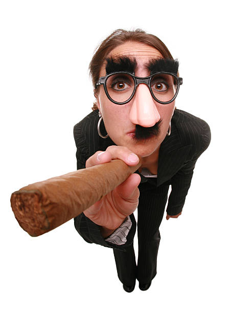 Funny Girl Fisheye lens used. groucho marx disguise stock pictures, royalty-free photos & images