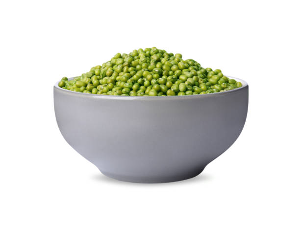 istock Bowl with green mung beans isolated on white. Organic grains 1722752128