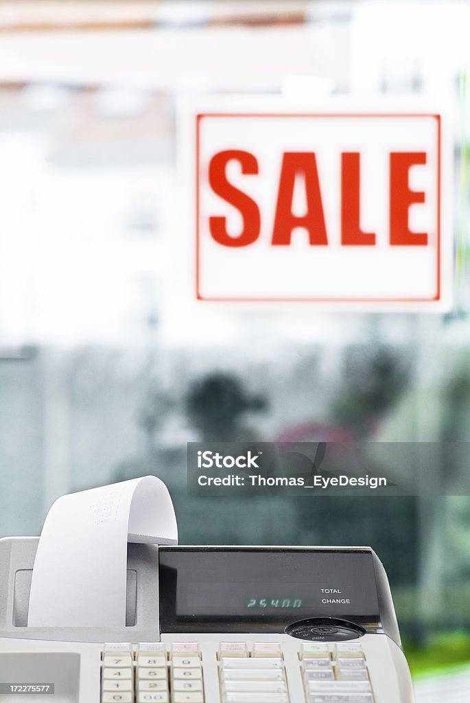 Cash Register Series Cash Register and sale sign. Other images from this seires has hand putting coins into the register. Agreement Stock Photo