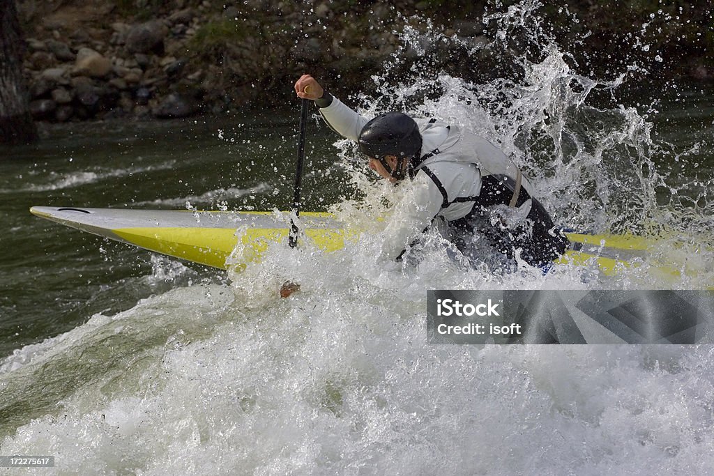 Kayak. Fiume siberiana. Kazur. Kuzneckij Alatau. 03 - Foto stock royalty-free di Kayaking
