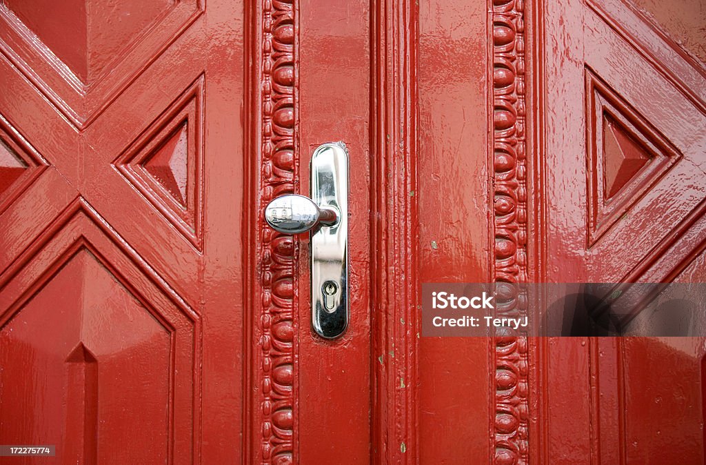 Atrás do Red Door - Foto de stock de Porta principal royalty-free
