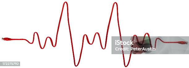 Network Heartbeat With Clipping Path Stock Photo - Download Image Now - Cable, Electrocardiography, White Background