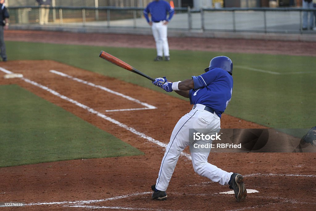Batter in baseball just swung his bat about to run a baseball batter Baseball Player Stock Photo