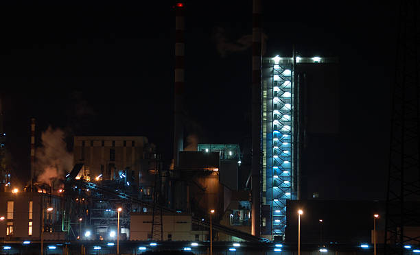istock Paper factory, night view 172276525