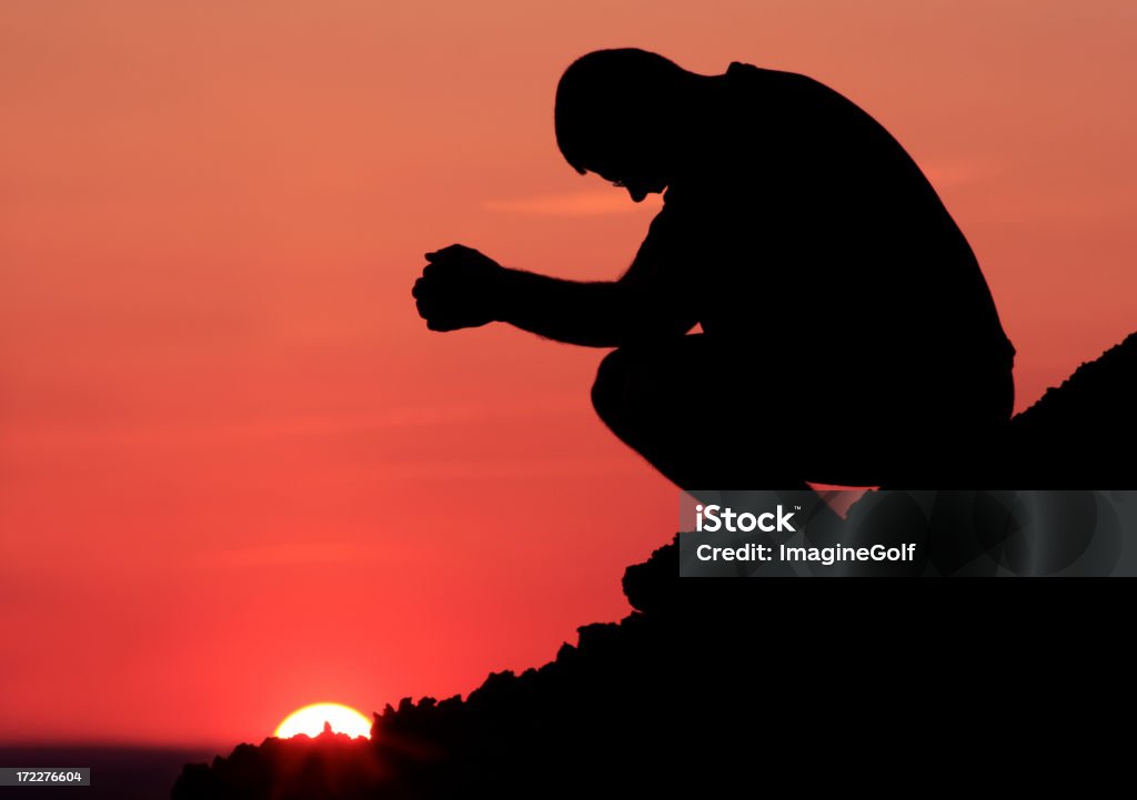 Silhouette de la prière - Photo de Pardon libre de droits