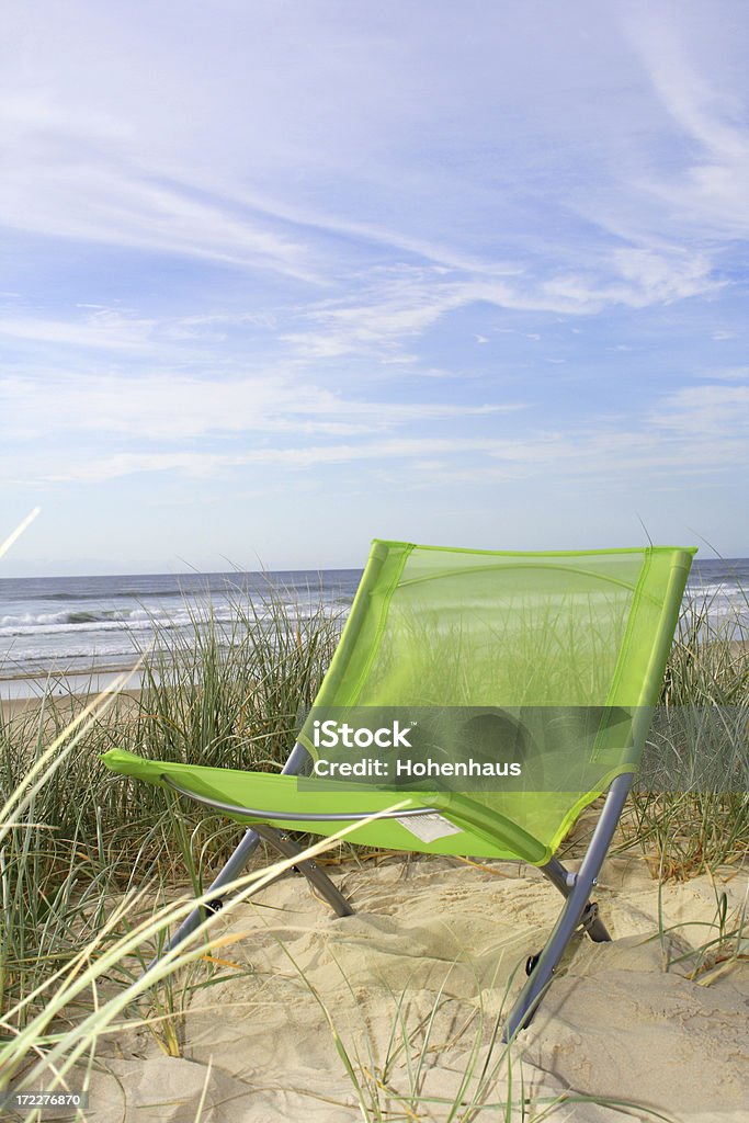 Leere beach Stuhl - Lizenzfrei Blau Stock-Foto