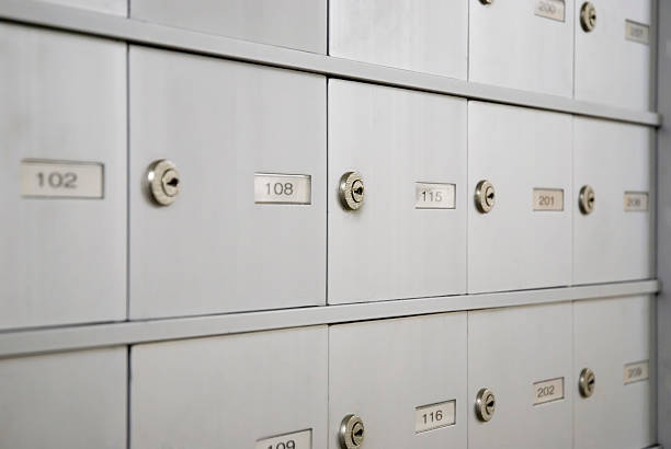 istock Closeup of a bunch of small mailboxes 172276977