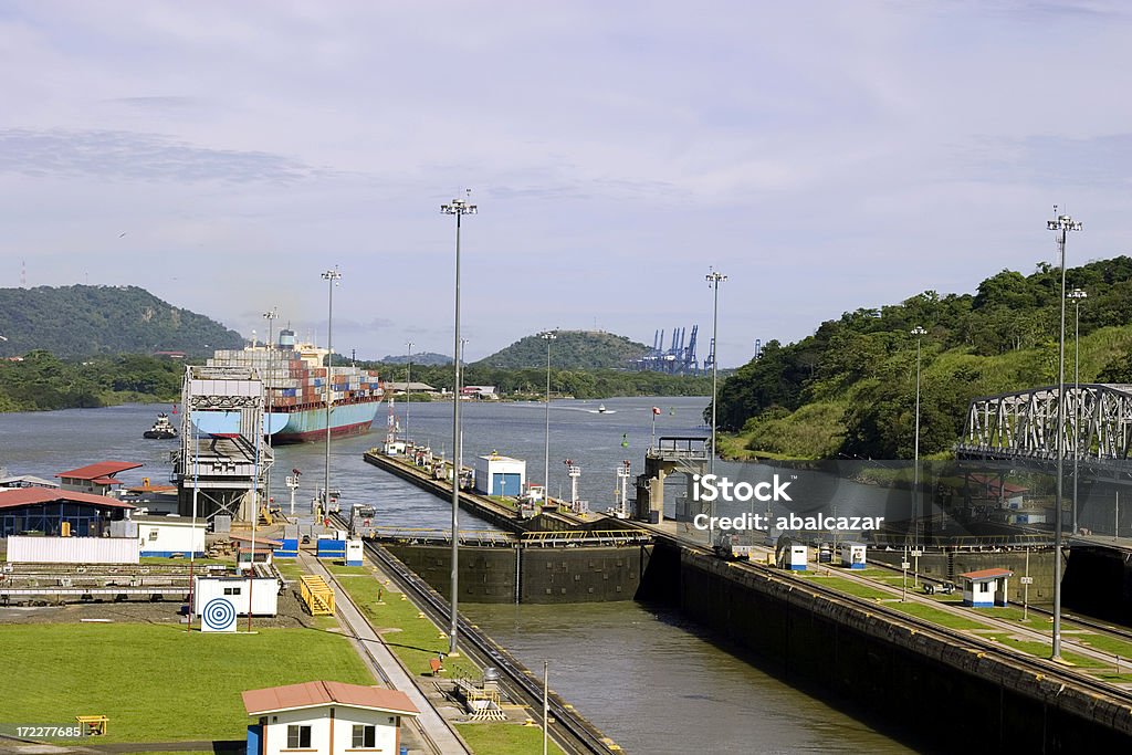 canal do Panamá - Royalty-free Lago Foto de stock