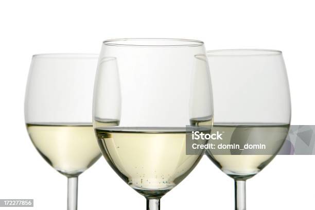 Group Of Three Wine Glasses Isolated On White Stock Photo - Download Image Now - Alcohol - Drink, Celebration Event, Copy Space