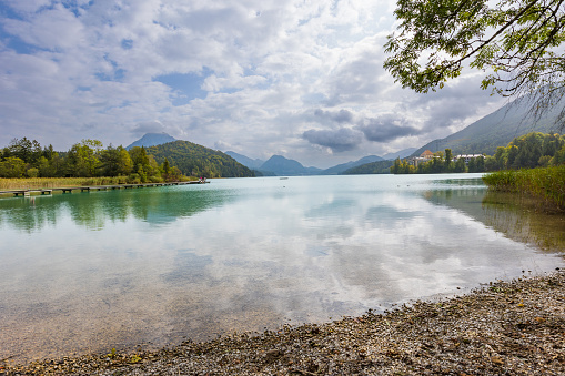 Deep cold water with glacial silt gives Jade Lake its namesake coloring. This remote Alpine Lake is in the North Cascades in Washington State.