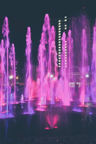 istock Colored illumination of the fountain 1722783907