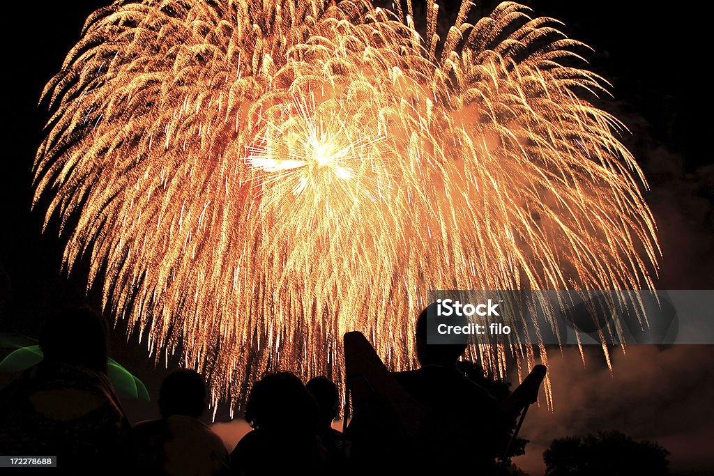 Observar os fogos de artifício - Foto de stock de 4 de Julho royalty-free