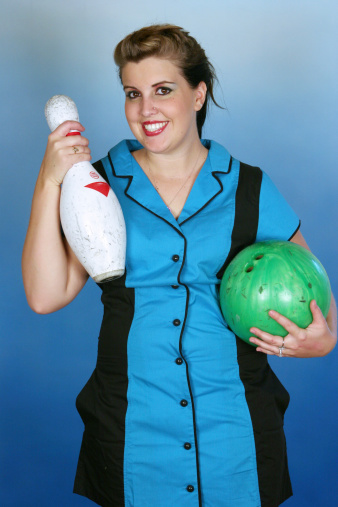 Woman with a bowling ball