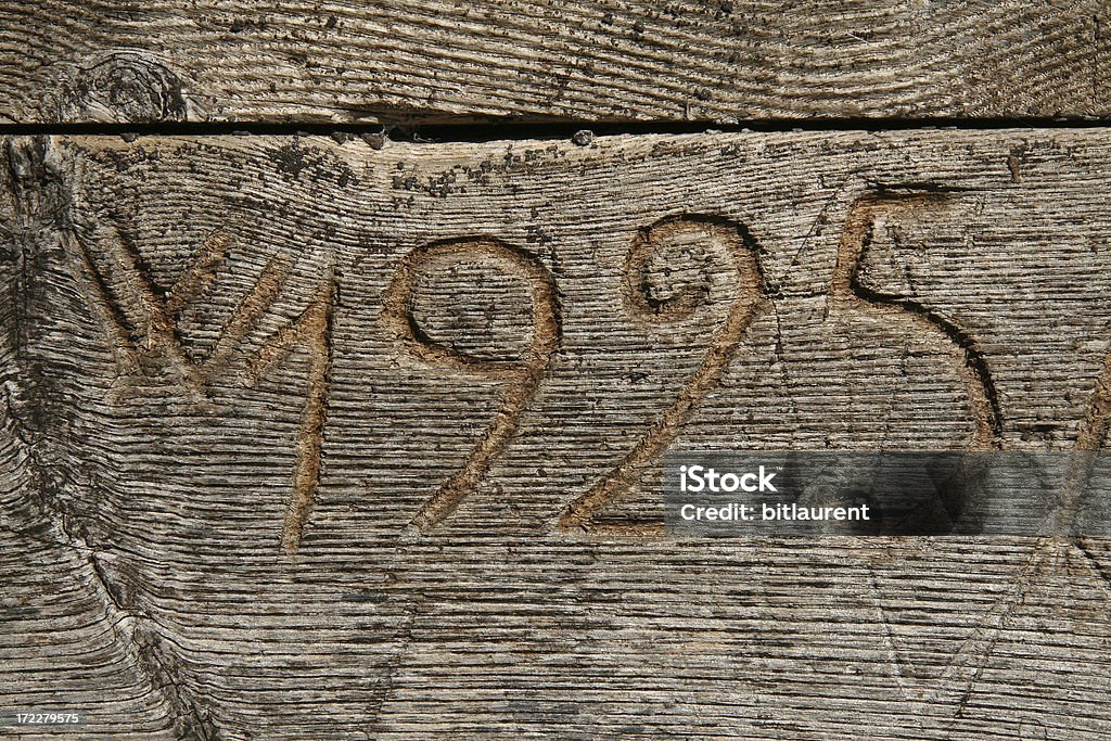 Number on a wood Architectural Feature Stock Photo