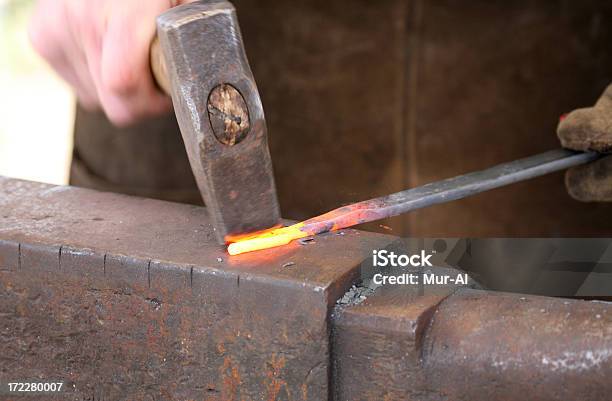 Blacksmith At Work Stock Photo - Download Image Now - Anvil, Blacksmith, Blacksmith Shop