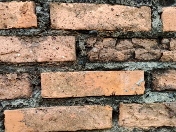 A neat arrangement of orange bricks