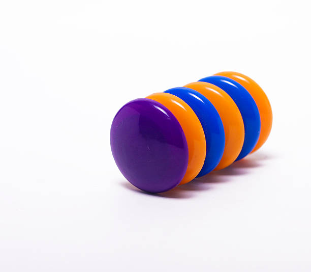 colored magnets stock photo
