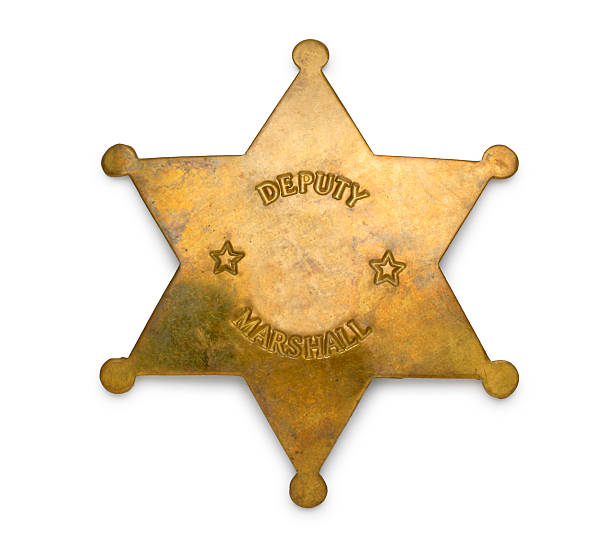 istock Gold Deputy Marshal Badge Isolated On White Background 172280903