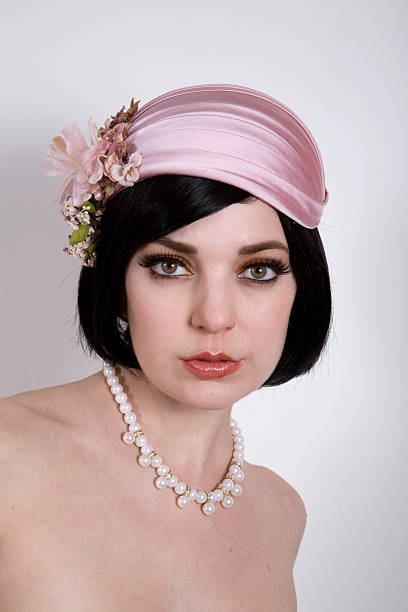 istock Beautiful Woman in Pink Retro Hat 172280916