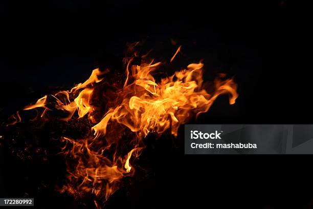 Fire Stock Photo - Download Image Now - Black Background, Black Color, Bomb