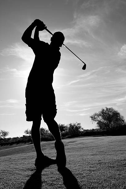 istock Golfer Silhouette in Black and White 172281088