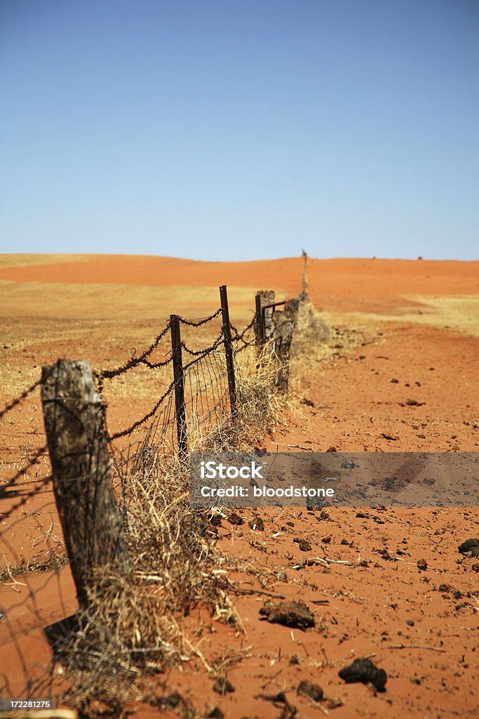 Australian outback Fence in South Australian outback on a bright hot day Australia Stock Photo