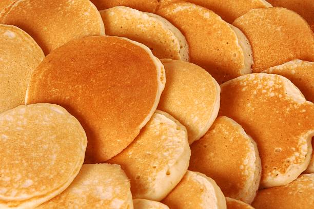 Lots of delicious pancakes on a plate