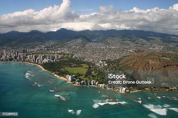 Diamondhead Waikiki - zdjęcia stockowe i więcej obrazów Ujęcie z lotu ptaka - Ujęcie z lotu ptaka, Wielka Wyspa - Hawaje, Lēahi