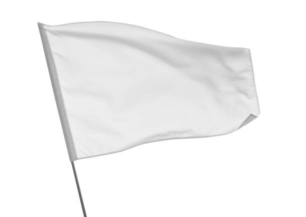 istock Blank flag isolated on white. Mockup for design 1722819698