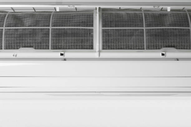 istock Modern air conditioner on white wall, closeup 1722820241