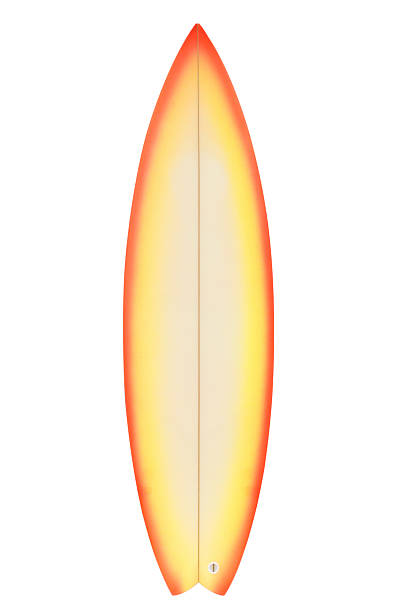 Photograph of surfboard on white background stock photo