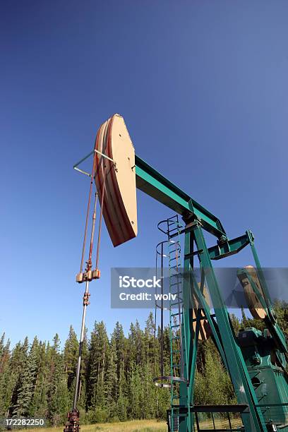 Pozo De Petróleo Pumper En Un Entorno Rural Foto de stock y más banco de imágenes de Campo de petróleo - Campo de petróleo, Acero, Alberta