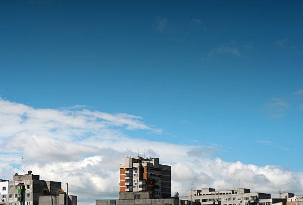 cloudscape over urban scene