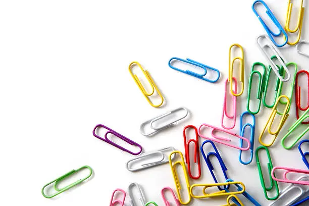 Photo of Paper clips on white