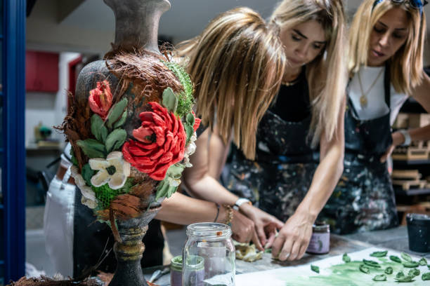 relief on vase is foreground focus on foreground tree relief artists are background horizontal art still