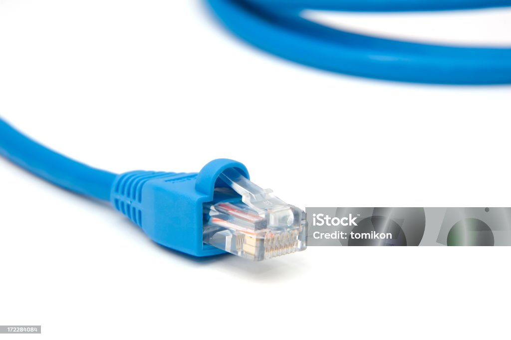 Computer Plug Blue Blue Network Connection Plug Stock Photo - Download Image Now - Blue ...