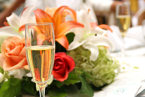 The toast glass that came out at the wedding was stuck in the rose, so it was beautiful when I took a picture from directly above.