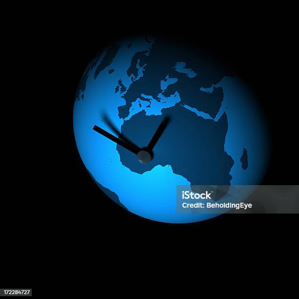 Global Time Xxl Stock Photo - Download Image Now - Clock, Black Background, Digitally Generated Image